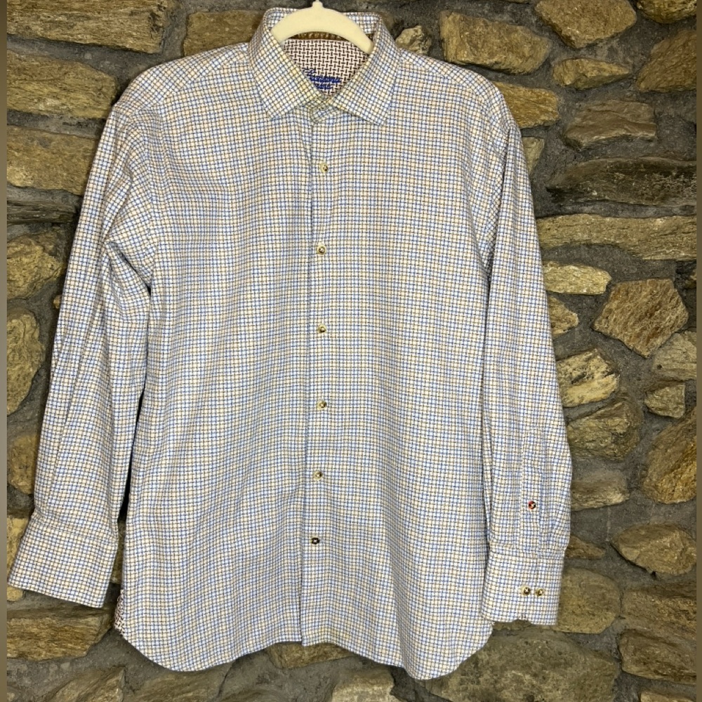 LUCHIANO VISCONTI Men's Plaid Casual Shirt